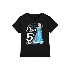 Frozen Childrens/Kids Bright Like Elsa 5th Birthday T-Shirt / Black